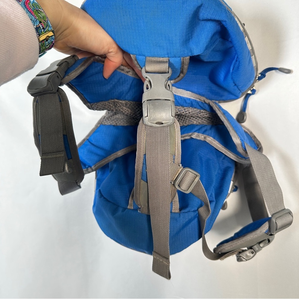 REI Dog Hiking Pack Nylon Saddlebag Harness Small Blue Gray Reflective Trim - Picture 12 of 16
